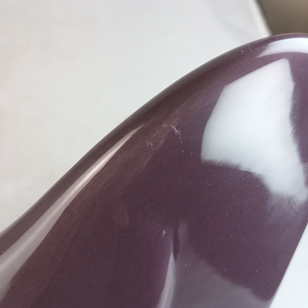 Mid Century Modern Decorative Ceramic Bird Plum Purple Figurine 6" x 11.5" - Picture 10 of 10